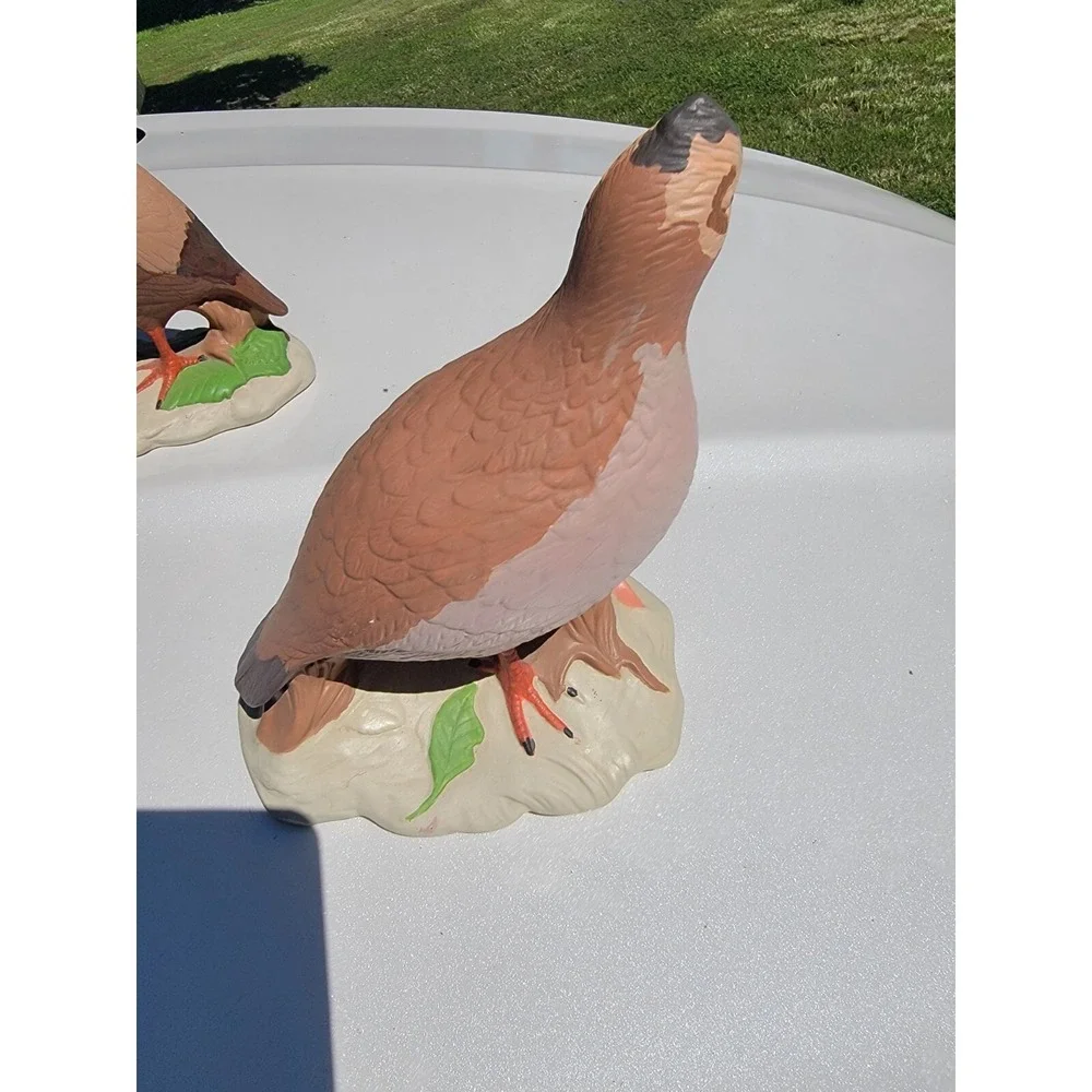 Holland Mold QUAIL Figurines Male & Female Ceramic Bird Set Handpainted Vintage
